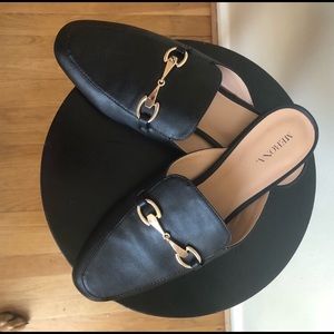 Black/Gold Buckle Loafers Merona